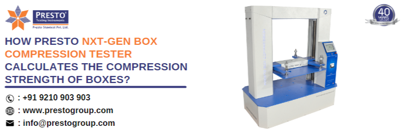 How Presto NXT gen box compression tester calculates the compression strength of boxes?